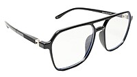 Soigné Unisex Oversized Square Spectacle Frame.Black Color
