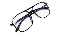 Soigné Unisex Oversized Square Spectacle Frame.Black Color