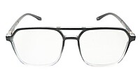 Soigné Unisex Oversized Square Spectacle Frame.Black&Transparent Frame