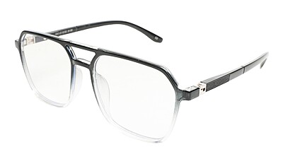 Soigné Unisex Oversized Square Spectacle Frame.Black&Transparent Frame