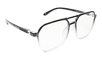 Soigné Unisex Oversized Square Spectacle Frame.Black&Transparent Frame