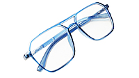Soigné Unisex Oversized Square Spectacle Frame.Dark Blue