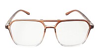 Soigné Unisex Oversized Square Spectacle Frame.Brown&Transparent Frame