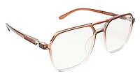 Soigné Unisex Oversized Square Spectacle Frame.Brown&Transparent Frame