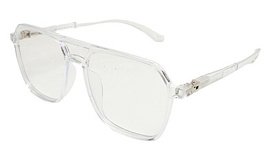 Soigné Unisex Oversized Square Spectacle Frame.Transparent Frame