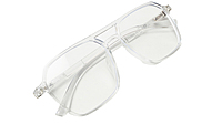 Soigné Unisex Oversized Square Spectacle Frame.Transparent Frame