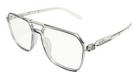 Soigné Unisex Oversized Square Spectacle Frame.See Through Gray Color