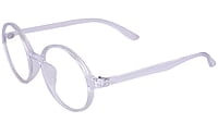 Soigné Unisex Round Large Spectacle Frames. Transparent Frame with Leather Pouch
