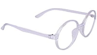 Soigné Unisex Round Large Spectacle Frames. Transparent Frame with Leather Pouch