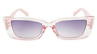 Female Large Rectangular Sunglasses. See Through Light Pink Frame Female Large Rectangular Sunglasses. See Through Light Pink Frame