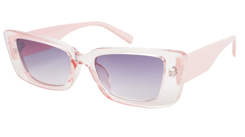 Female Large Rectangular Sunglasses. See Through Light Pink Frame Female Large Rectangular Sunglasses. See Through Light Pink Frame