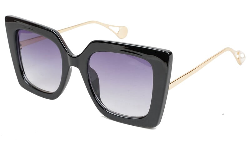 Female Oversized Thick Square Sunglasses. Black Rim Female Oversized Thick Square Sunglasses. Black Rim