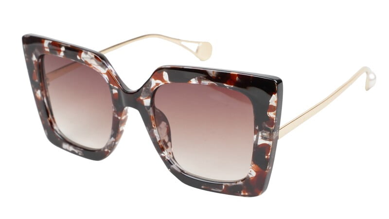 Female Oversized Square Sunglasses. Multi Color Rim. Golden Temple Female Oversized Square Sunglasses. Multi Color Rim. Golden Temple