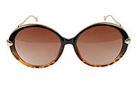 Female Oversized Round Sunglasses. Tortoise Print Rim Female Oversized Round Sunglasses. Tortoise Print Rim