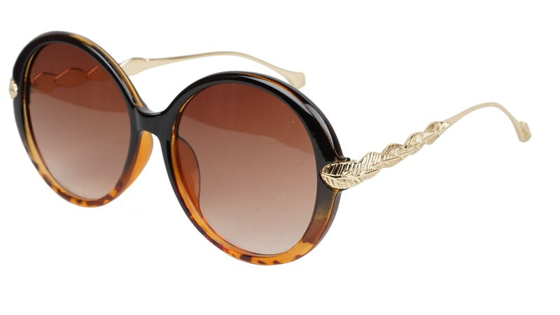 Female Oversized Round Sunglasses. Tortoise Print Rim Female Oversized Round Sunglasses. Tortoise Print Rim