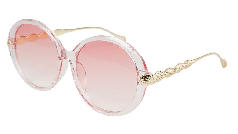 Female Oversized Round Sunglasses. Transparent Color Rim Female Oversized Round Sunglasses. Transparent Color Rim