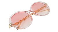 Female Oversized Round Sunglasses. Transparent Color Rim Female Oversized Round Sunglasses. Transparent Color Rim