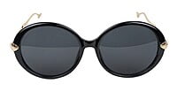 Female Oversized Round Sunglasses. Glossy Black Rim Female Oversized Round Sunglasses. Glossy Black Rim