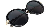 Female Oversized Round Sunglasses. Glossy Black Rim Female Oversized Round Sunglasses. Glossy Black Rim