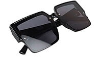 Female Oversized Square Sunglasses. Glossy Black Frame Female Oversized Square Sunglasses. Glossy Black Frame
