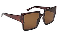 Female Oversized Square Sunglasses. Brown Color Frame Female Oversized Square Sunglasses. Brown Color Frame