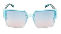 Female Oversized Square Sunglasses. Light Blue Color Rim Female Oversized Square Sunglasses. Light Blue Color Rim
