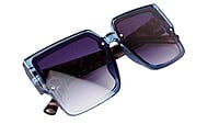 Female Oversized Square Sunglasses. Dark Blue Color Rim