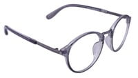 Unisex Round Large Spectacle Frame. See Through Grey Color Rim.