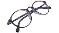 Unisex Round Large Spectacle Frame. See Through Grey Color Rim.