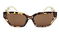 Female Large Cat Eye Sunglass. Tortoise Print Rim. Golden Temple. Female Large Cat Eye Sunglass. Tortoise Print Rim. Golden Temple.