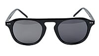 Unisex Medium Round Sunglass. Black Color Frame.