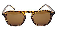 Unisex Medium Round Sunglass. Tortoise Print Frame.