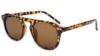 Unisex Medium Round Sunglass. Tortoise Print Frame.