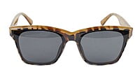Unisex Medium Square Sunglass. Leopard Print & Brown Frame.