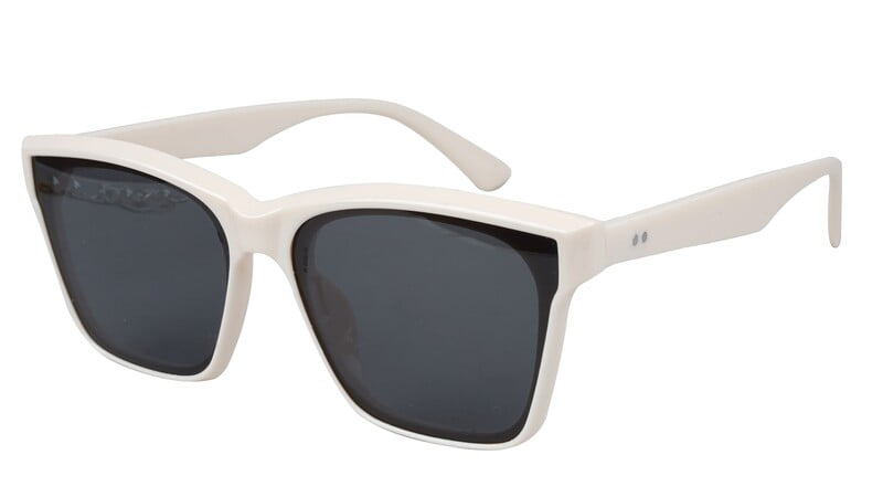 Female Medium Square Sunglass. Cream Color Frame. Female Medium Square Sunglass. Cream Color Frame.