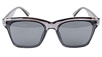 Unisex Medium Square Sunglasses. See Through Grey Frame.