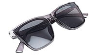Unisex Medium Square Sunglasses. See Through Grey Frame.