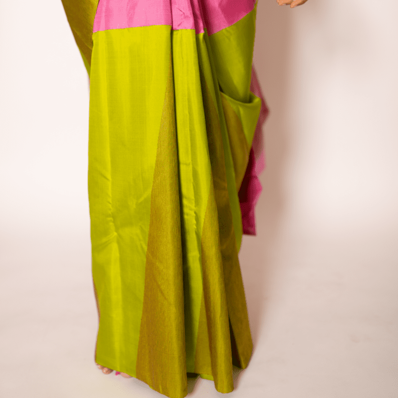 Azalea Pink and Summer Fern Kanchipuram