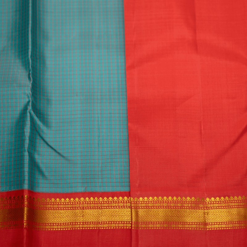 Continental Blue Kanchipuram with Deep Orange