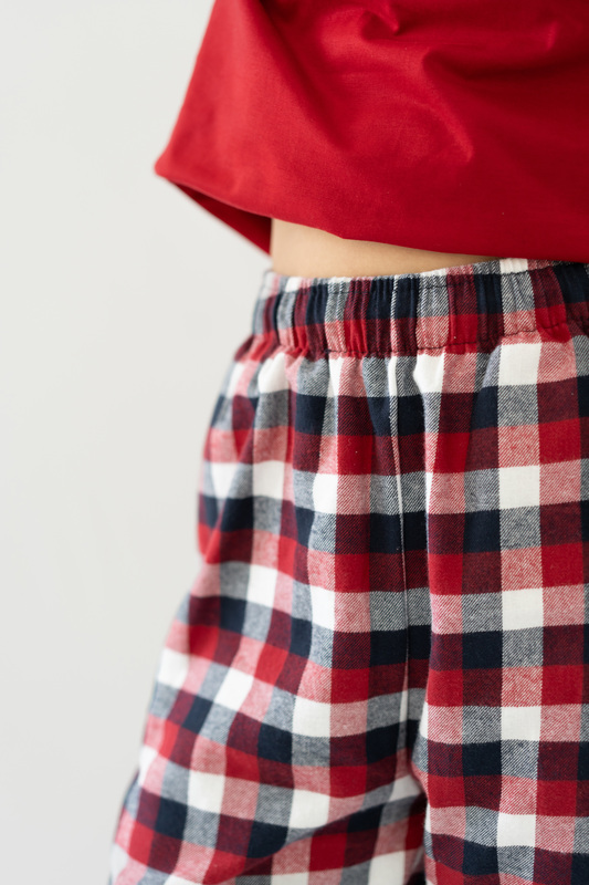 STAY IN - Red Flannel Pyjama Shorts