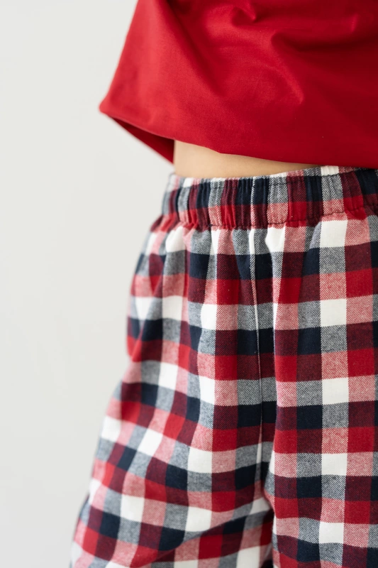 STAY IN - Red Flannel Pyjama Ankle Length Pants
