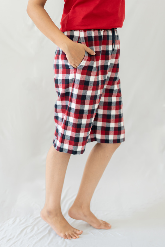 STAY IN - Red Flannel Pyjama Shorts
