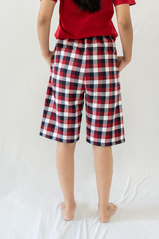 STAY IN - Red Flannel Pyjama Shorts