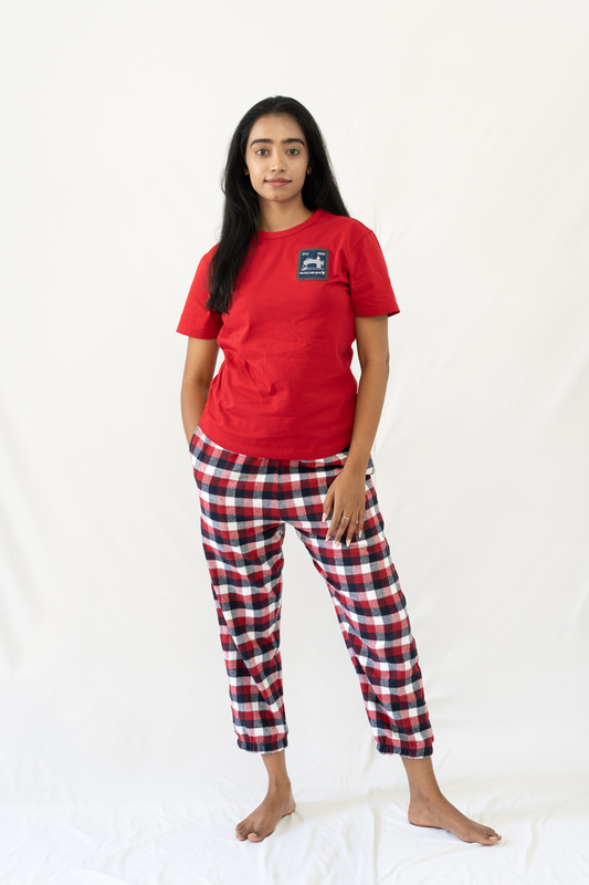 STAY IN - Red Flannel Pyjama Ankle Length Pants
