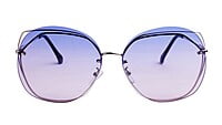 Female Oversized Sunglasses. See Through Light Blue Lens