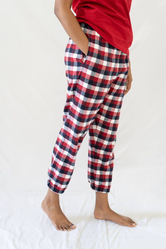 STAY IN - Red Flannel Pyjama Ankle Length Pants
