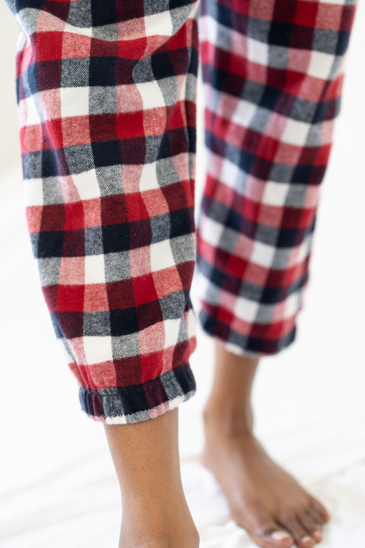 STAY IN - Red Flannel Pyjama Ankle Length Pants