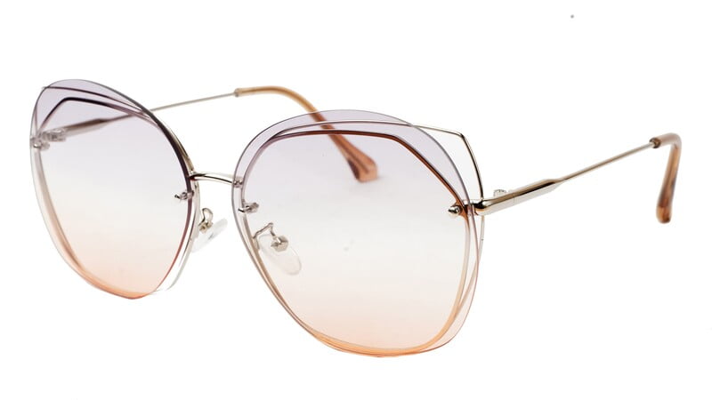 Female Oversized Sunglasses. See Through Grey &Orange Lens Female Oversized Sunglasses. See Through Grey &Orange Lens
