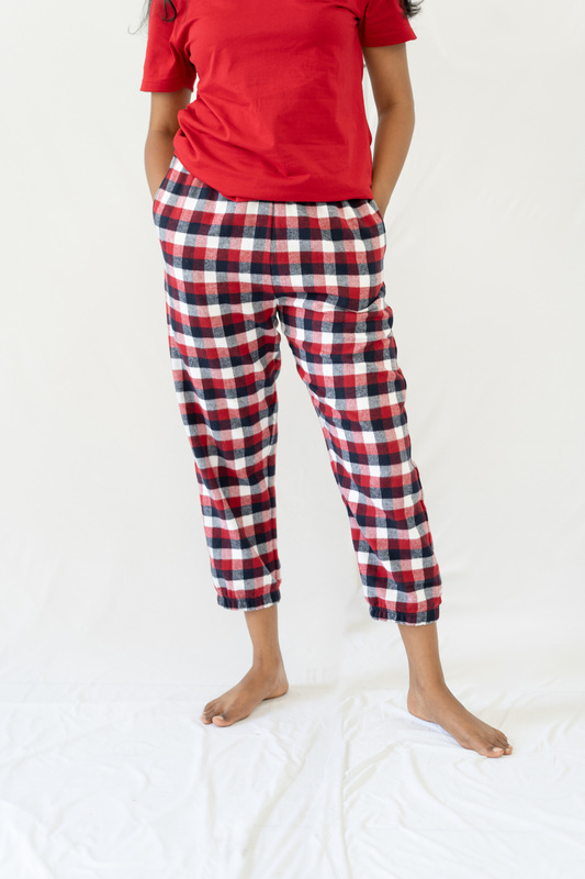 STAY IN - Red Flannel Pyjama Ankle Length Pants