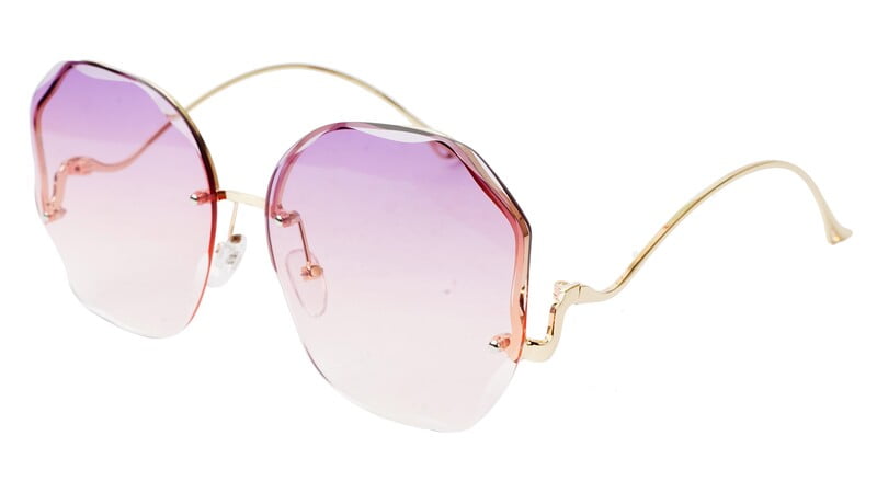 Female Oversized Sunglasses. See Through Blue & Pink Lens Female Oversized Sunglasses. See Through Blue & Pink Lens